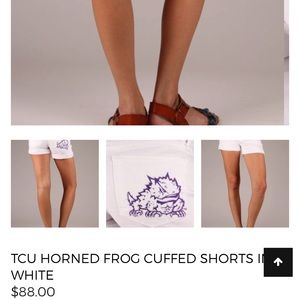 Brand new white jean TCU shorts